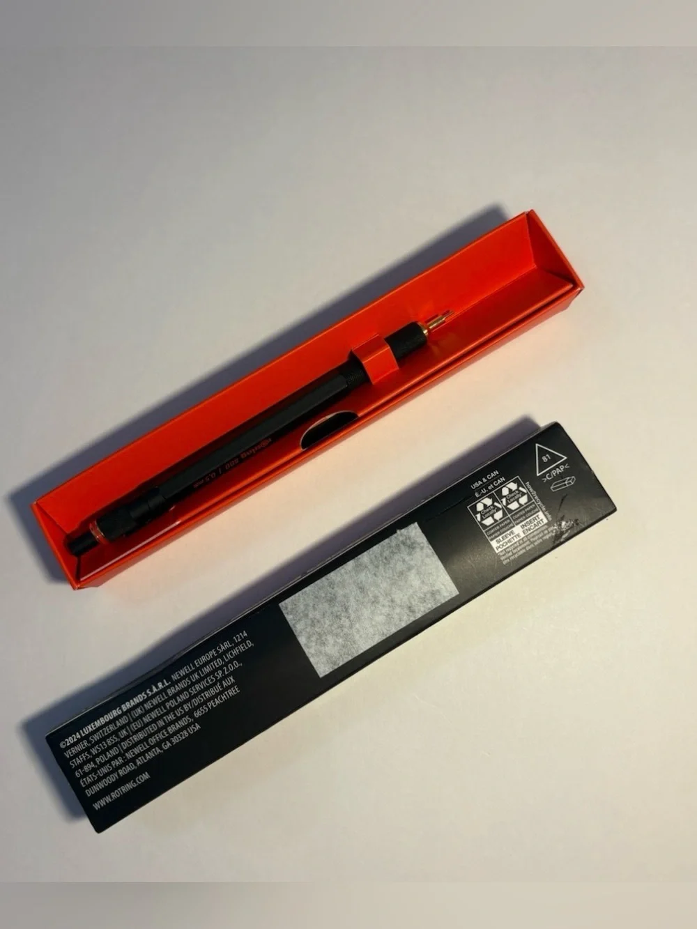 rOtring 800 Drafting Mechanical Pencil 0.5mm HB Metal Black Retractable Tip NEW